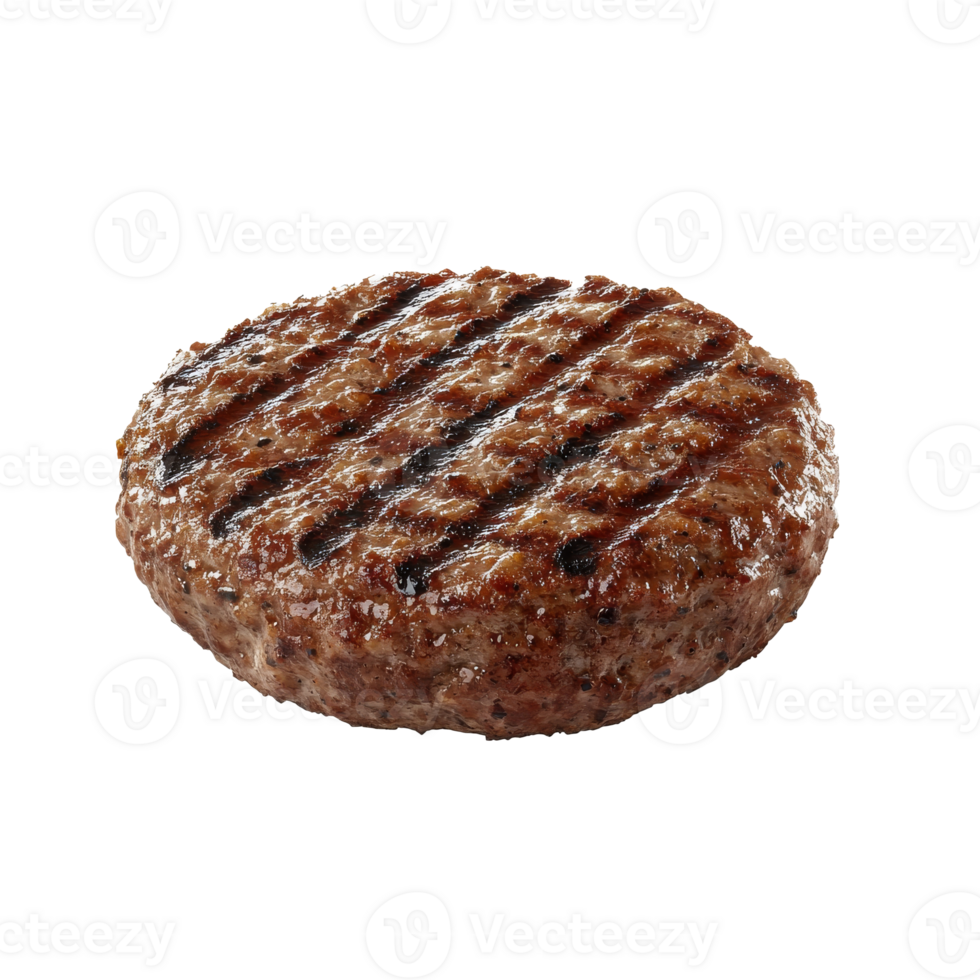 Grilled beef burger patty on a plain background png