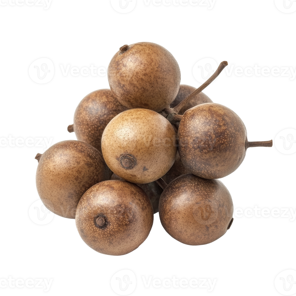Fresh longan fruits on white background png