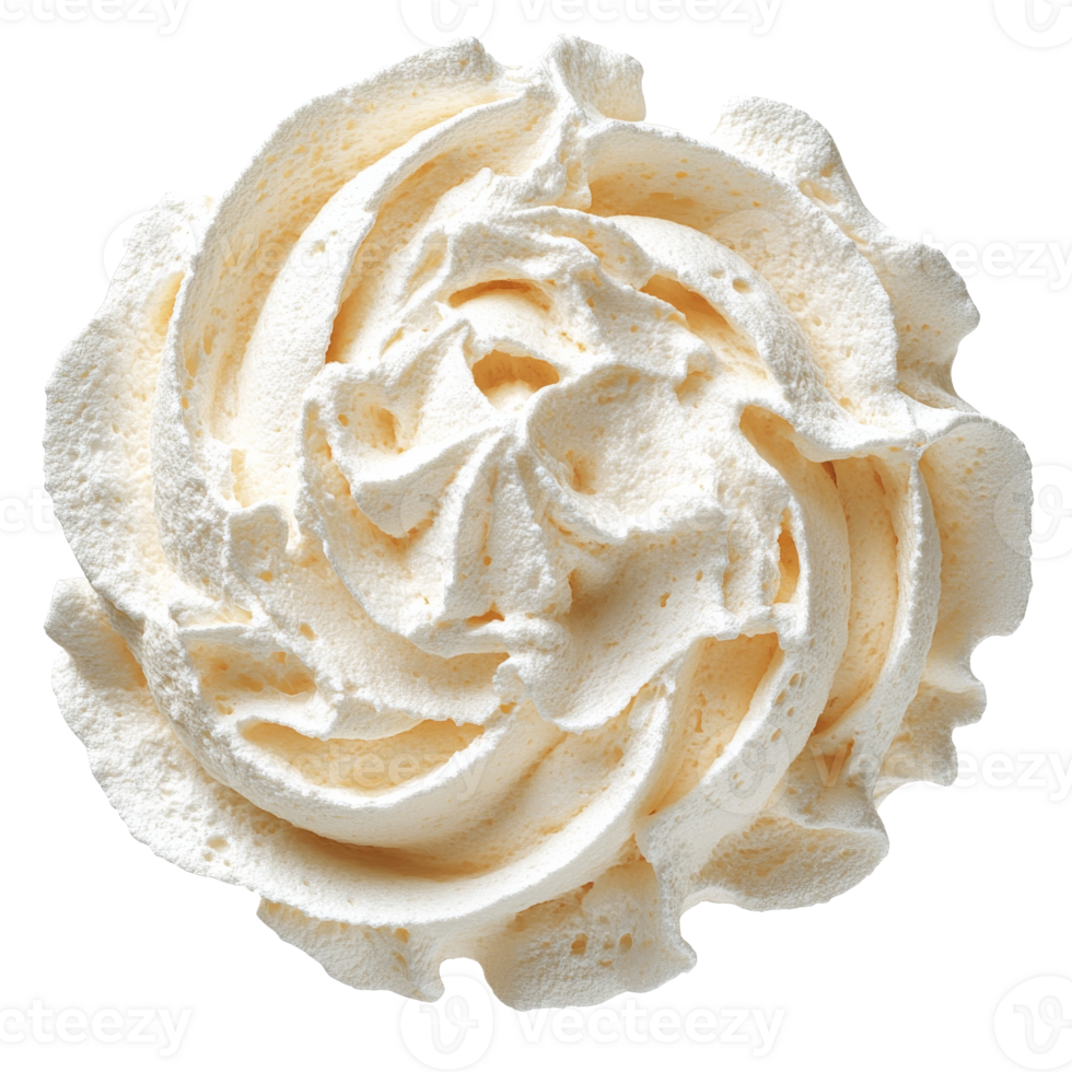 Whipped cream dessert on white background png