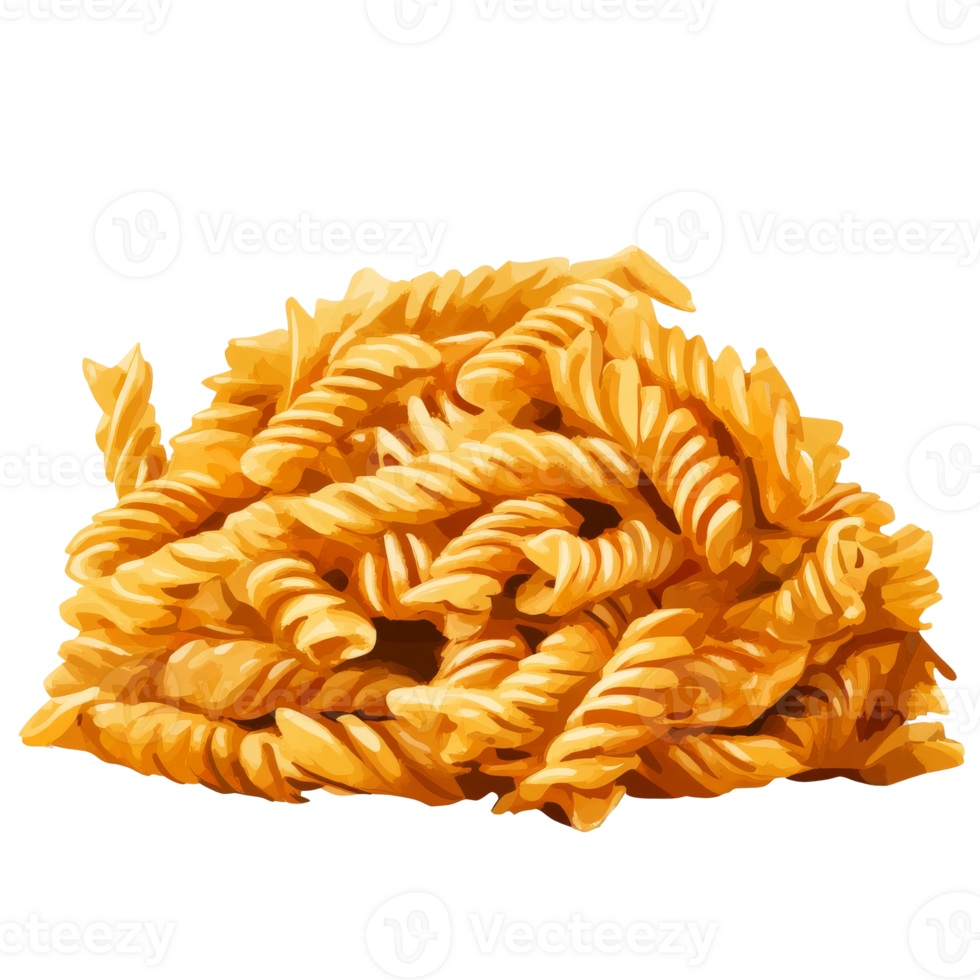 Twisted pasta piled high on a vibrant backdrop png