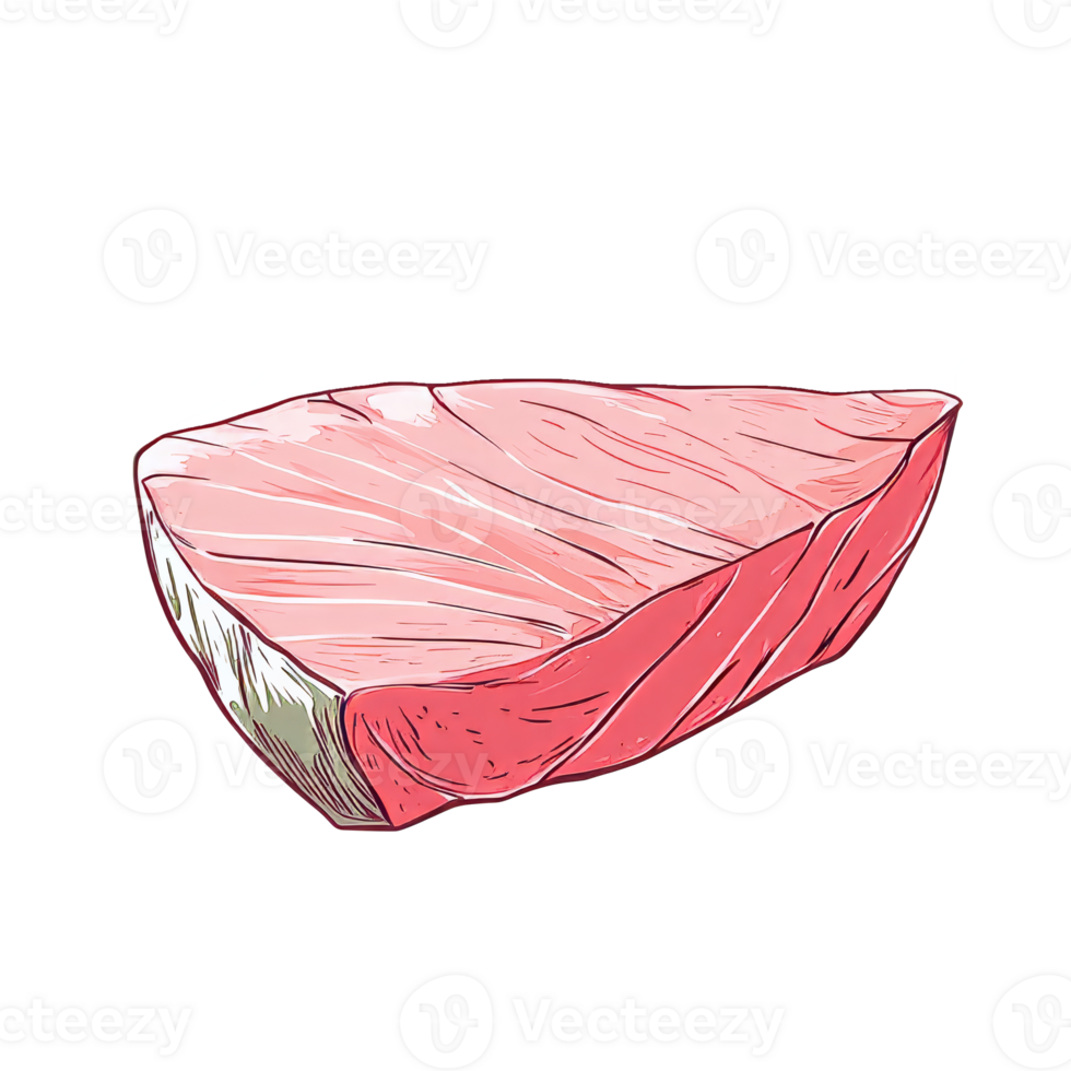 Red meat on white background png
