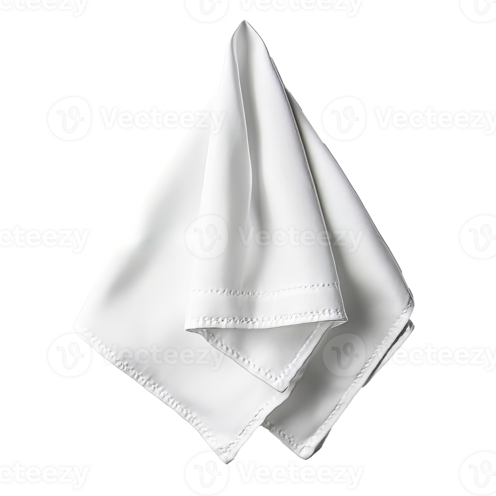 Simple white handkerchief folded neatly on display png