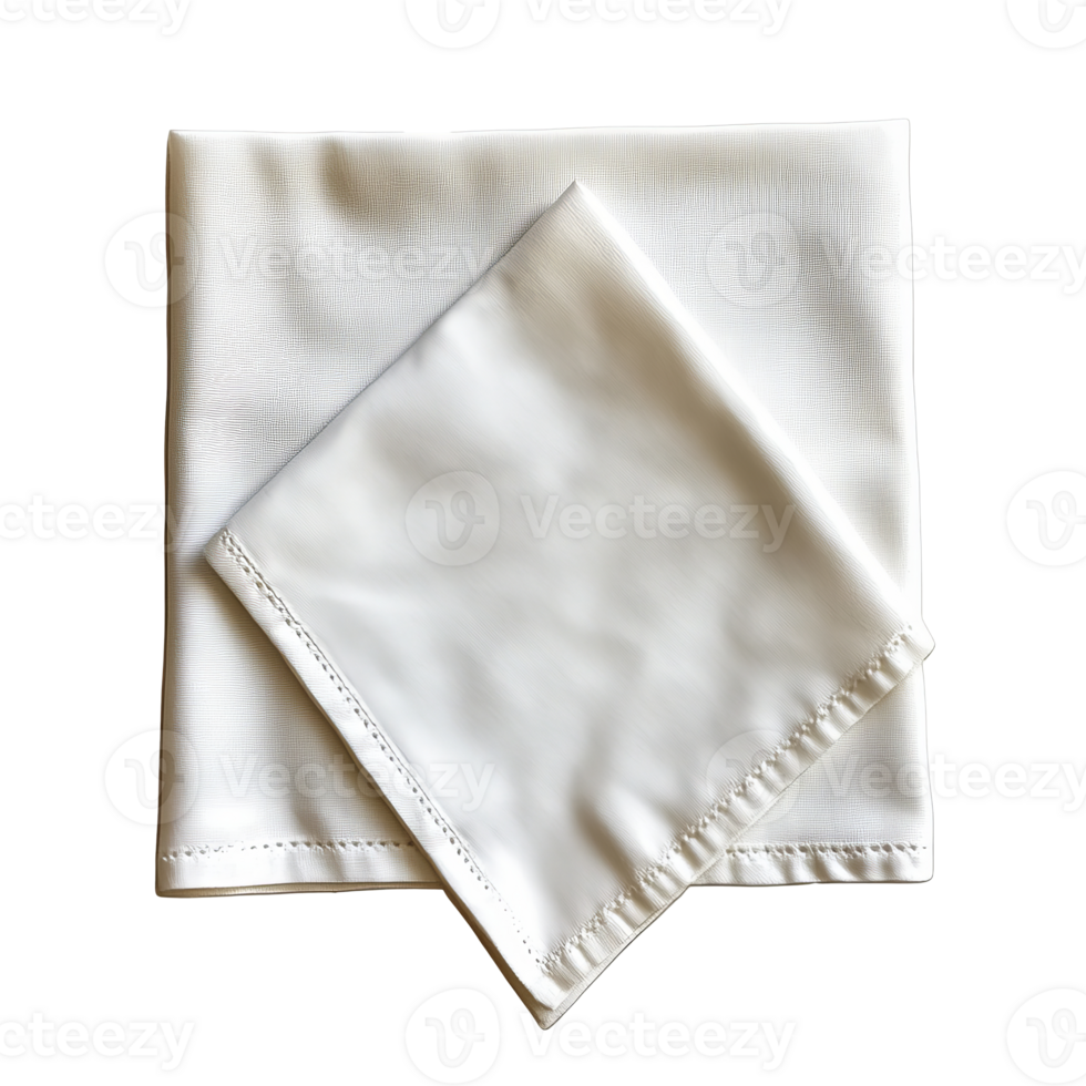 White linens neatly folded on a table for dining png