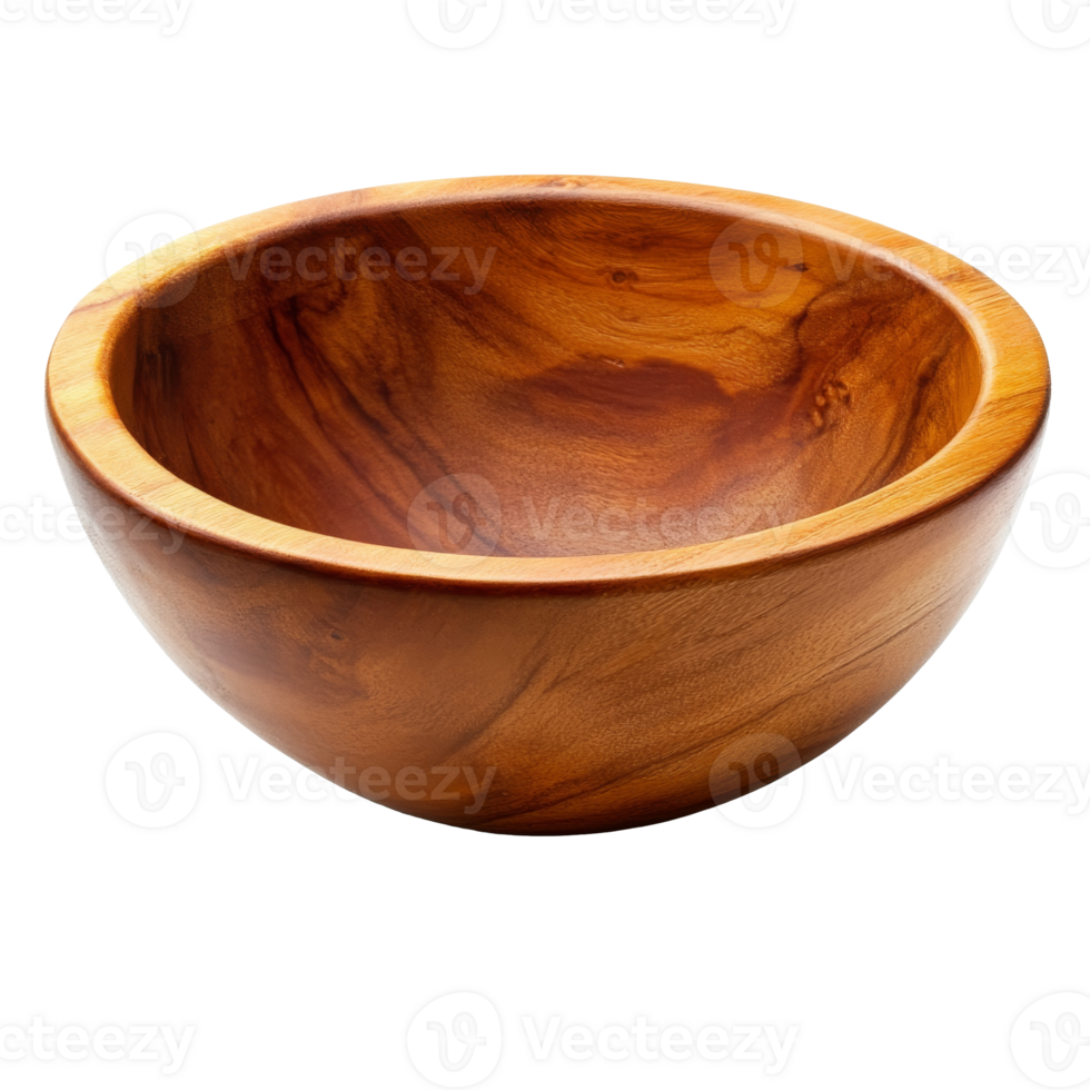Wooden bowl made from exotic hardwood for serving png
