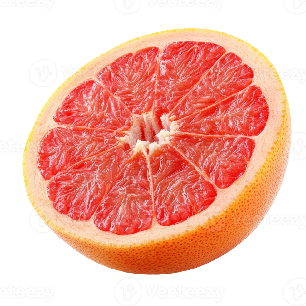 Colorful half grapefruit on white png