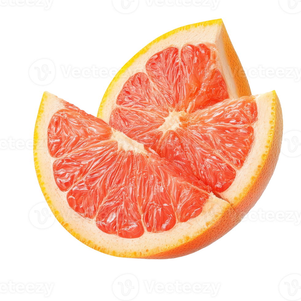 Sliced grapefruit halves on a table png