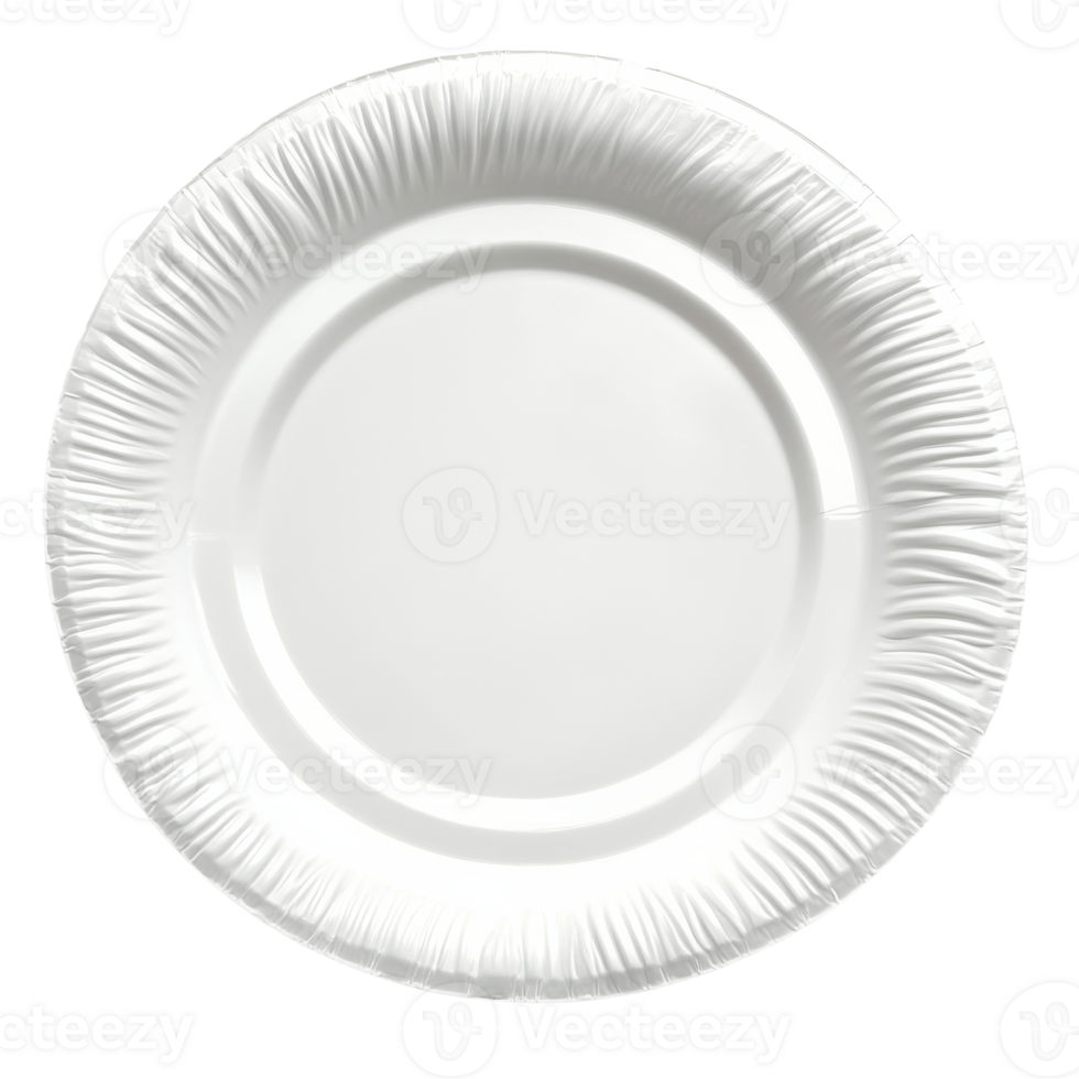 Clean white paper plate on a plain background png