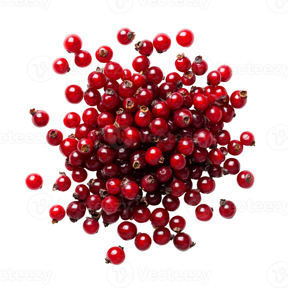 Fresh red currants piled on a clean white surface png