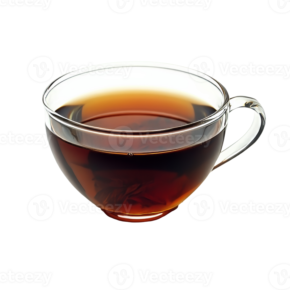 A clear glass cup filled with dark coffee beverage png