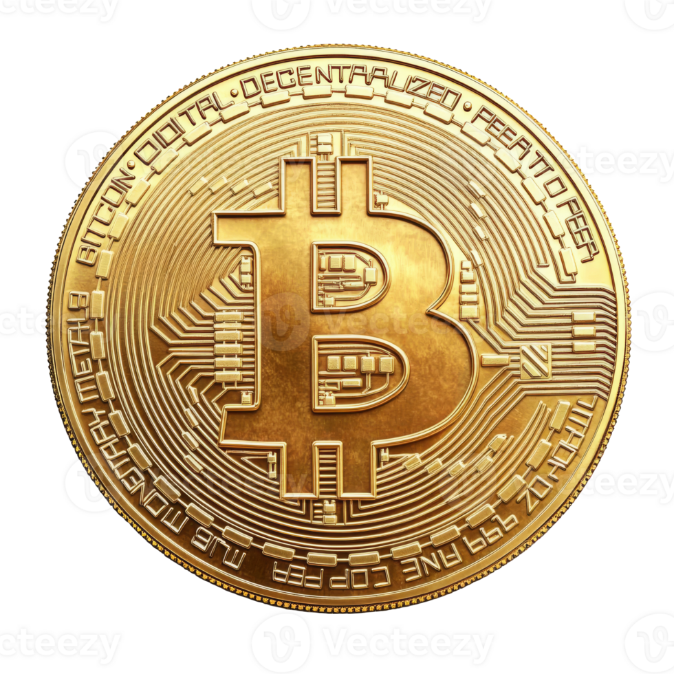 Golden bitcoin symbolizing digital growth png