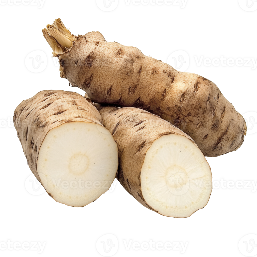 Fresh sunchokes on display showing inner texture png
