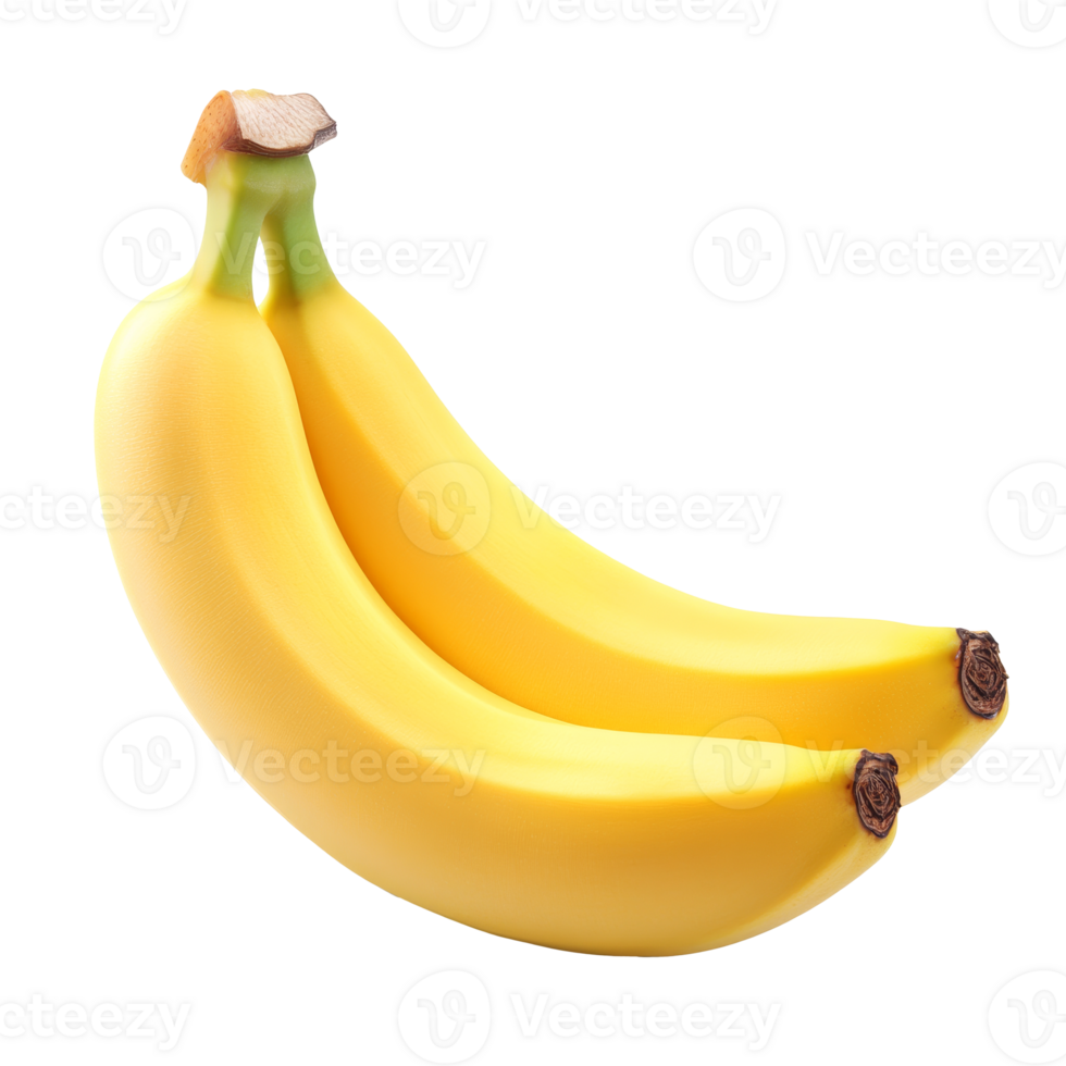 Two ripe bananas on white background png
