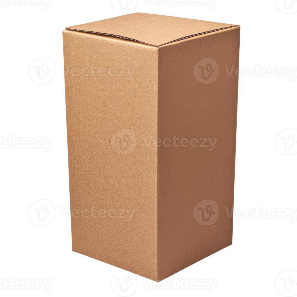 Simple cardboard box ready for shipping or storage png