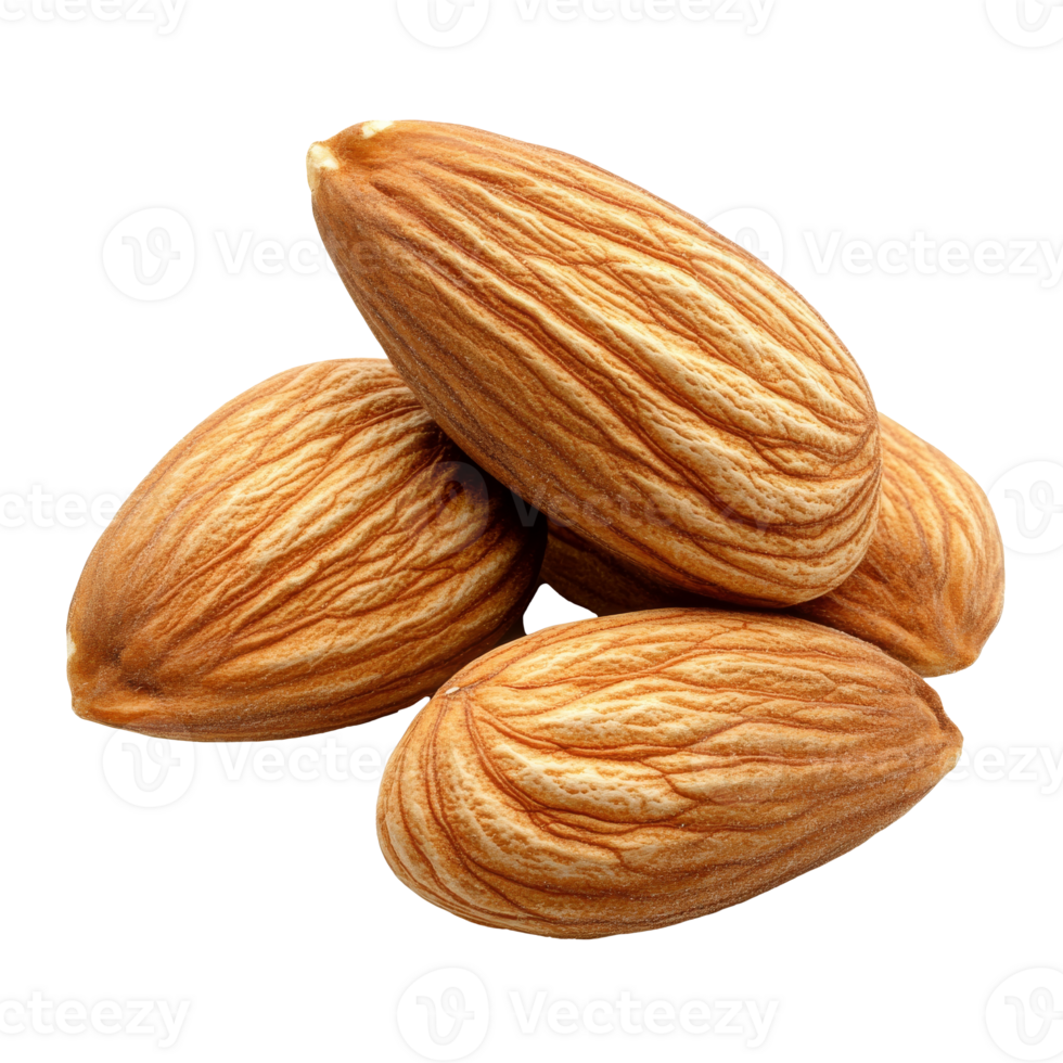 Natural raw almonds on a white background png