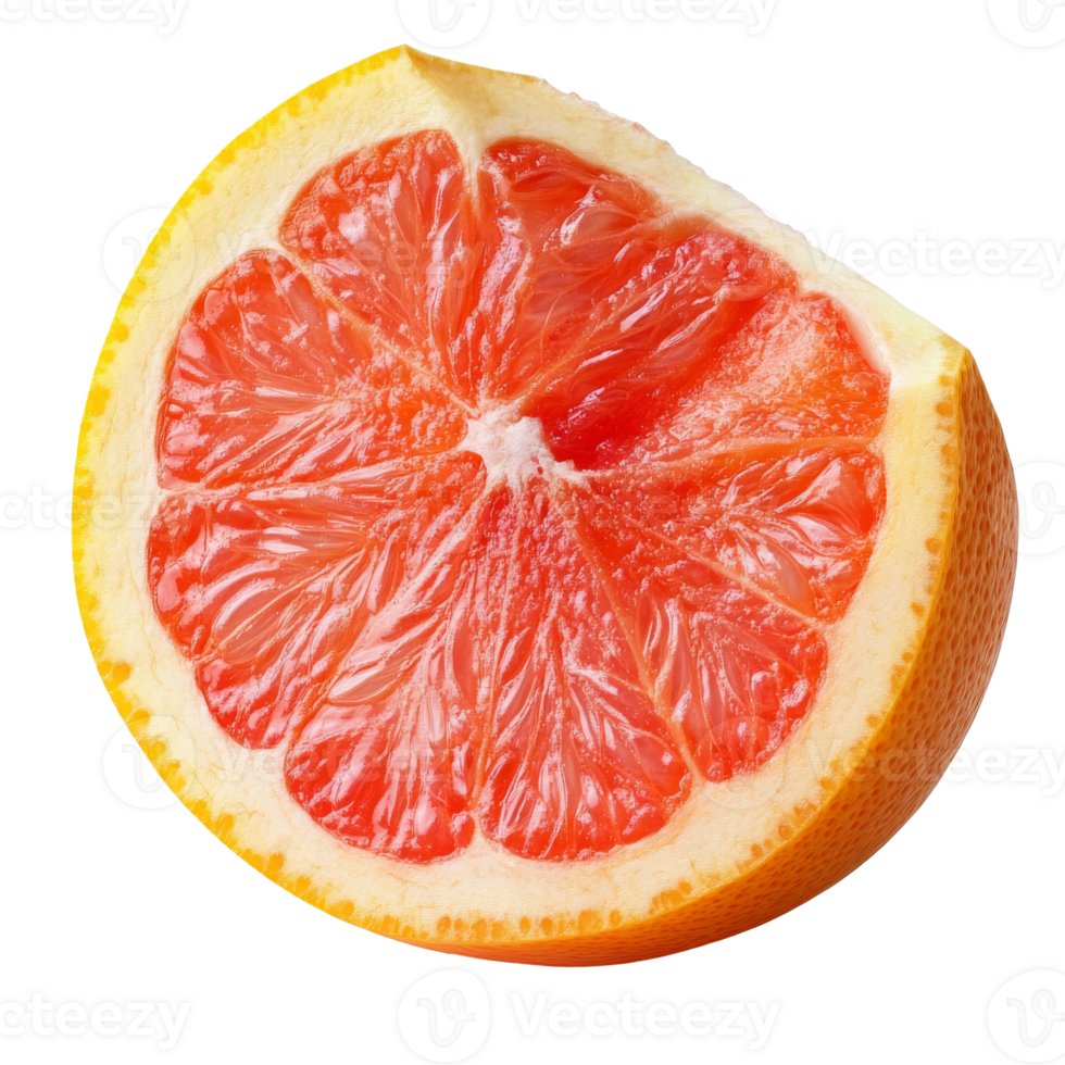 Vibrant pink grapefruit slice displayed png