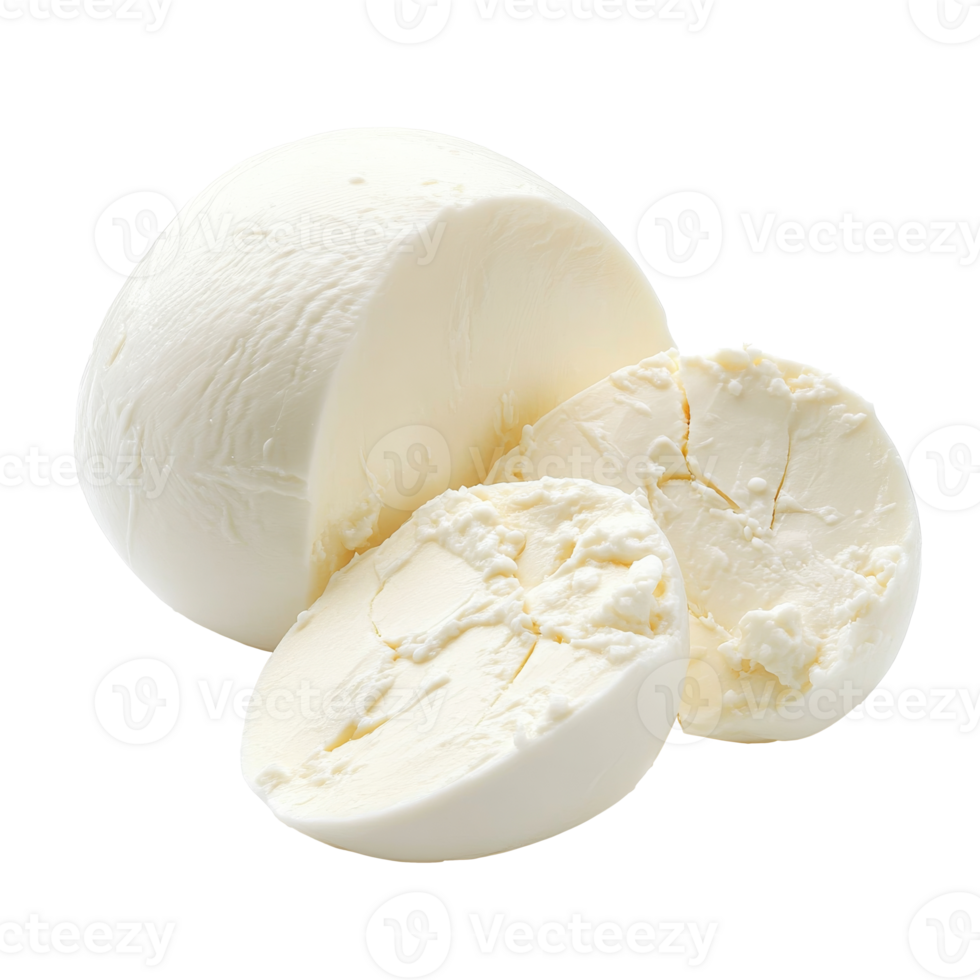 Fresh mozzarella cheese on a white background png