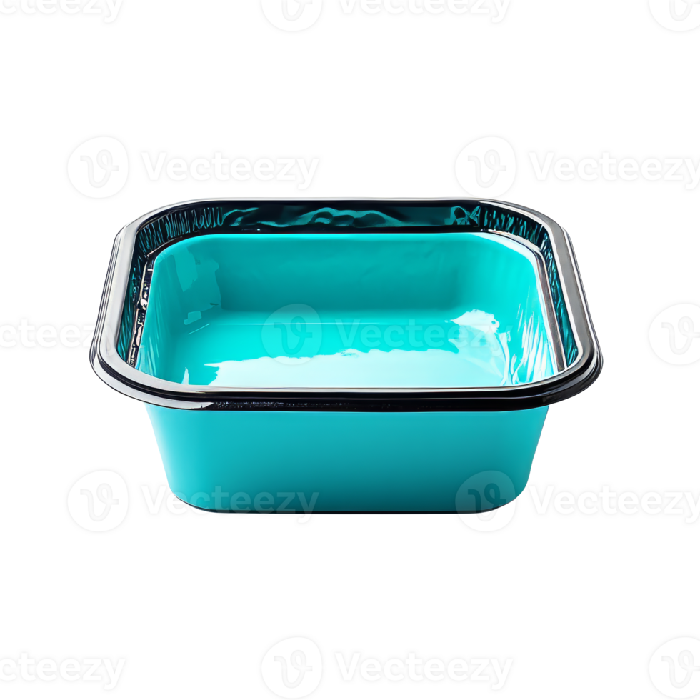 Bright turquoise square container for kitchen use png