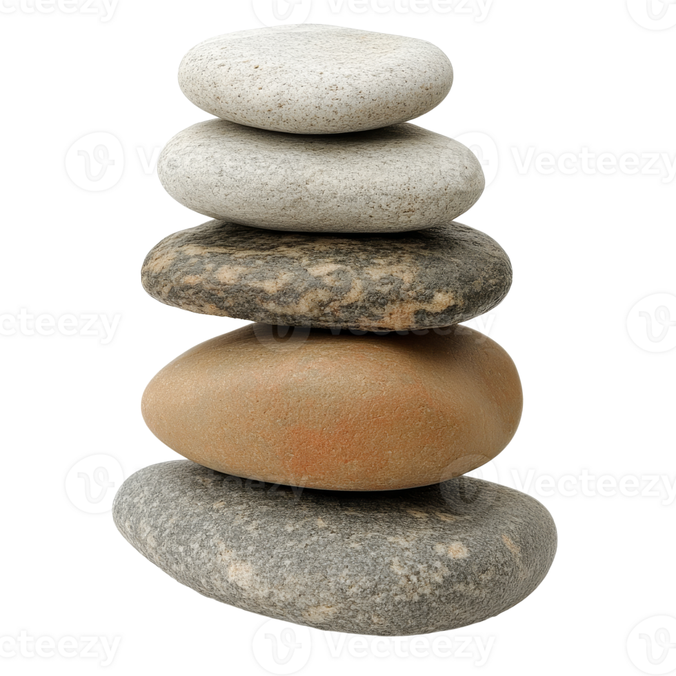Stacked stones with natural textures png