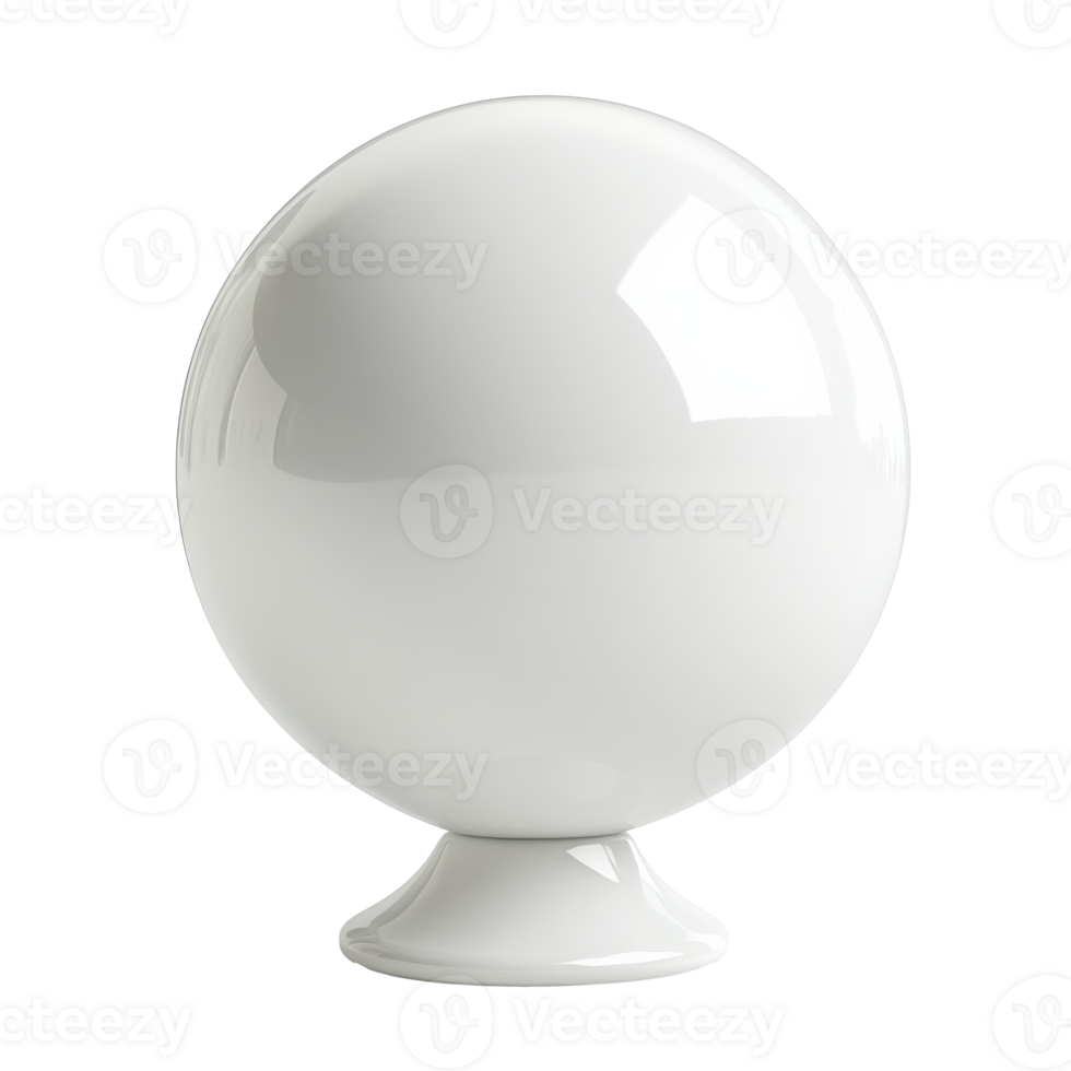 Glossy white orb on a small pedestal display png