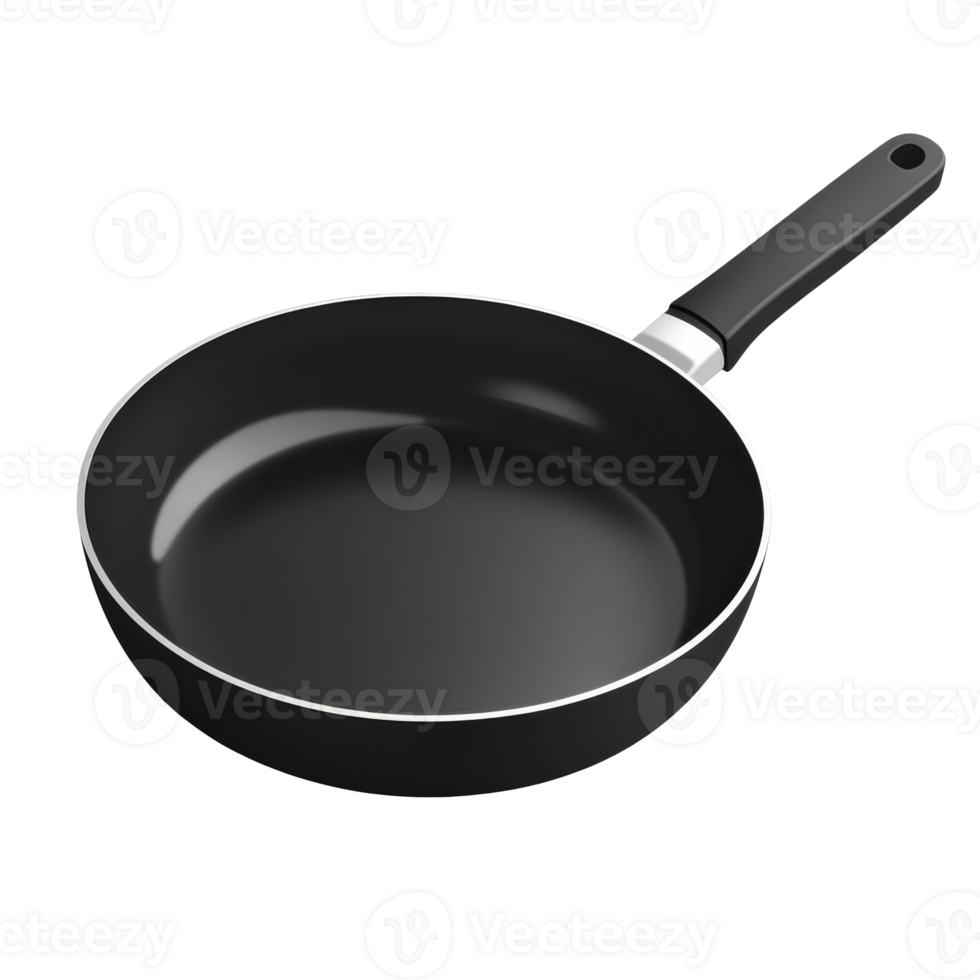 Black frying pan on white background png
