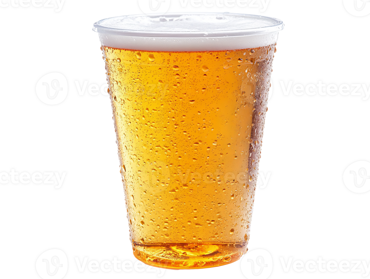 Refreshing cold beverage in a clear cup on display png