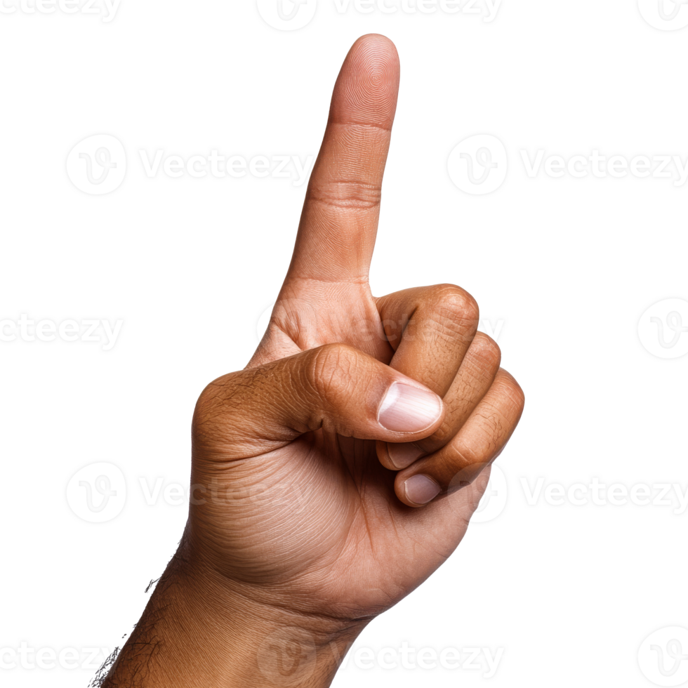 One finger gesture with open palm png