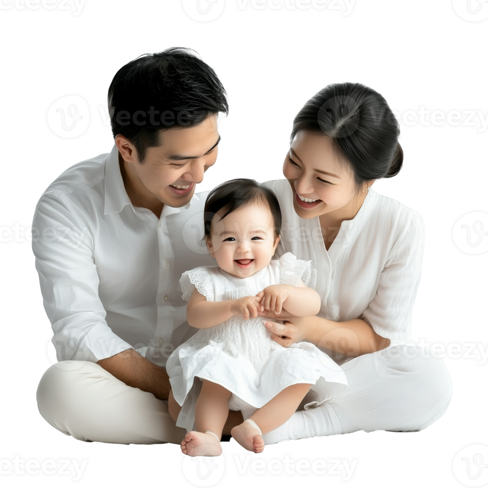 Happy family enjoying time with their baby at home png