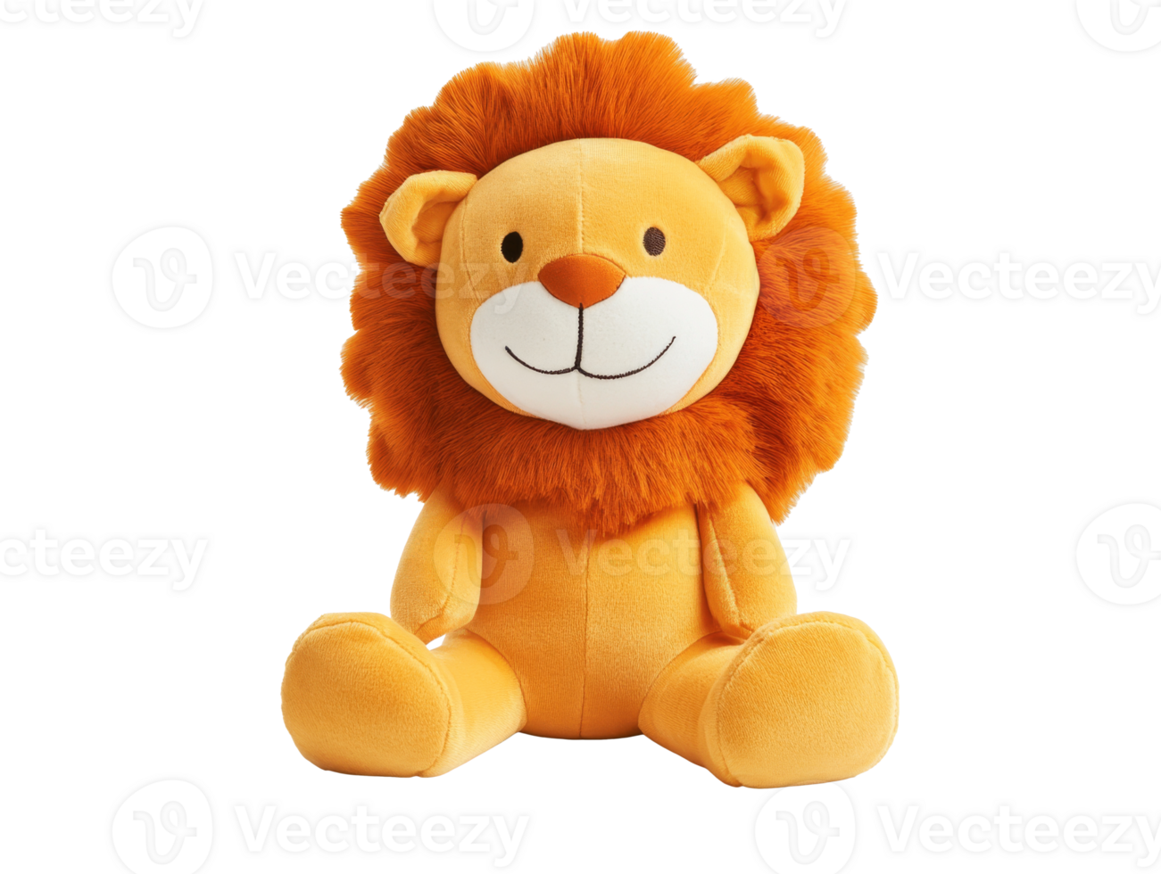 Orange maned soft lion plush toy png