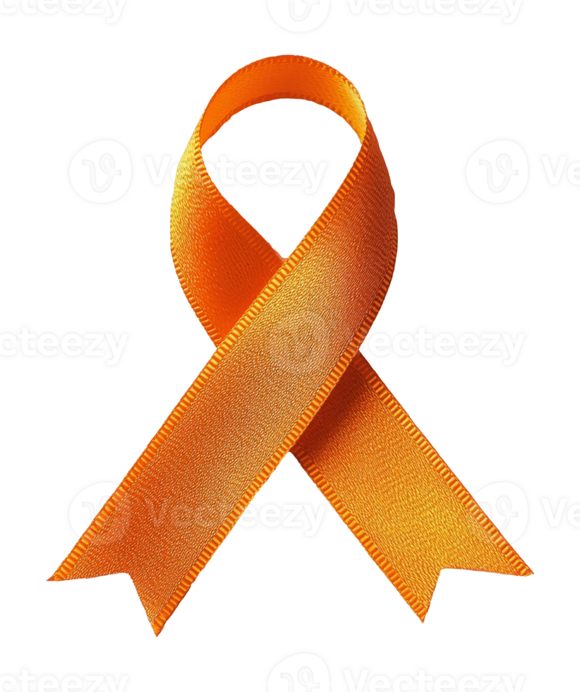 Orange ribbon for cancer awareness png