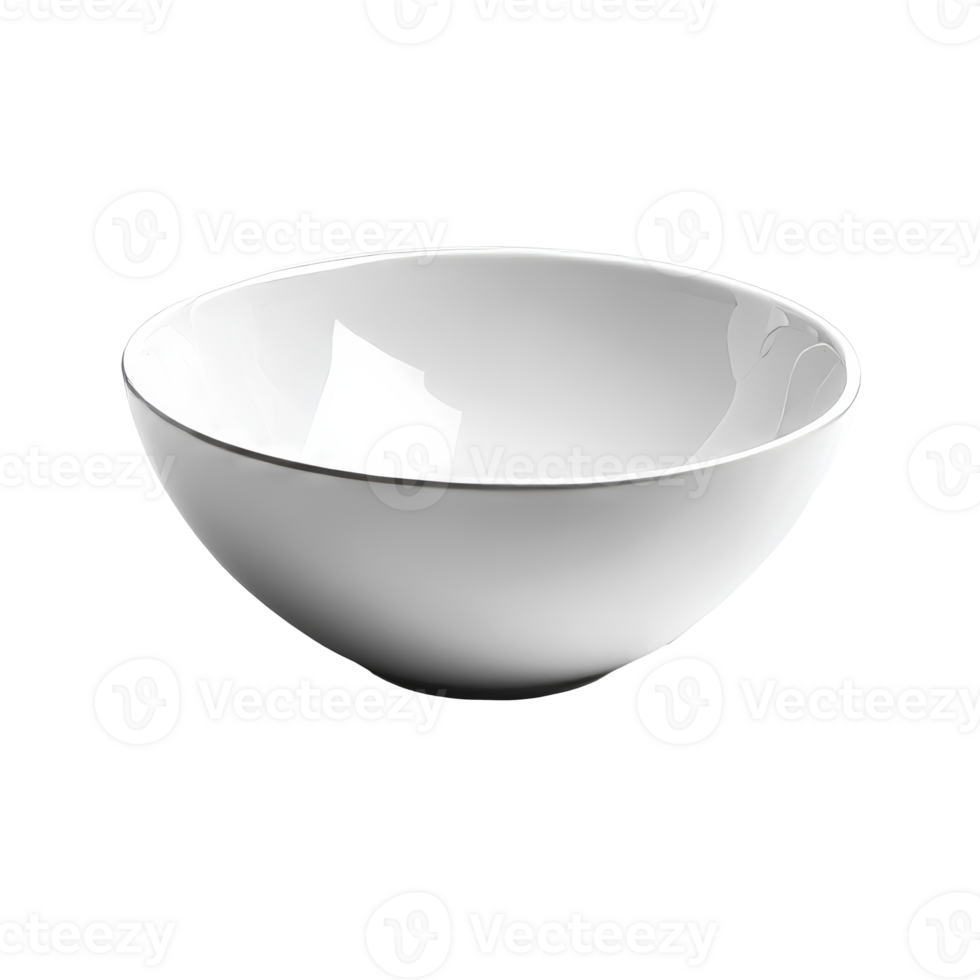 Simple white bowl on a clean surface in daylight png