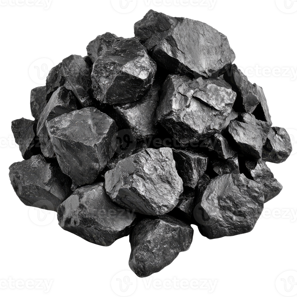 Casual stack of black coal rocks png