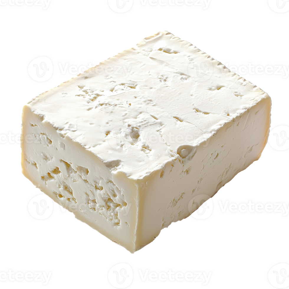 Creamy white cheese block on a clean surface png