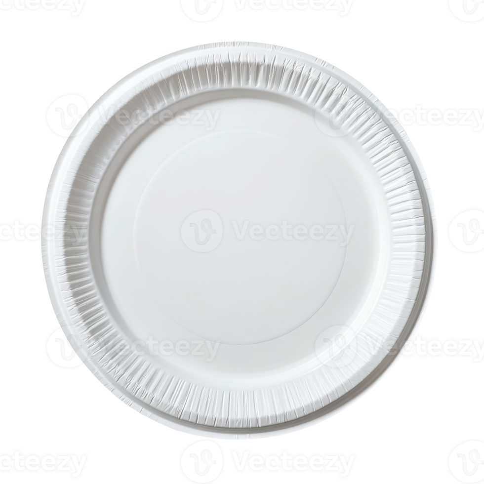 Plain white paper plate on a clean surface png
