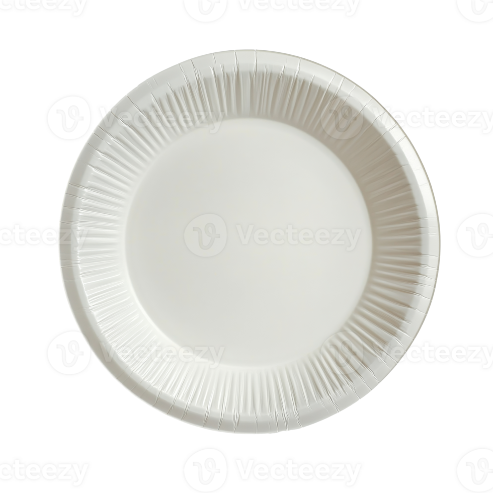 Simple white paper plate on a plain background png
