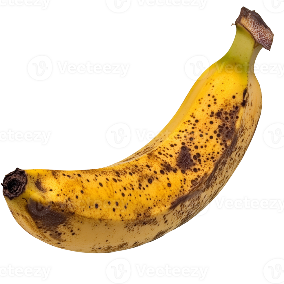 Ripe banana with spots ready for use in recipes png