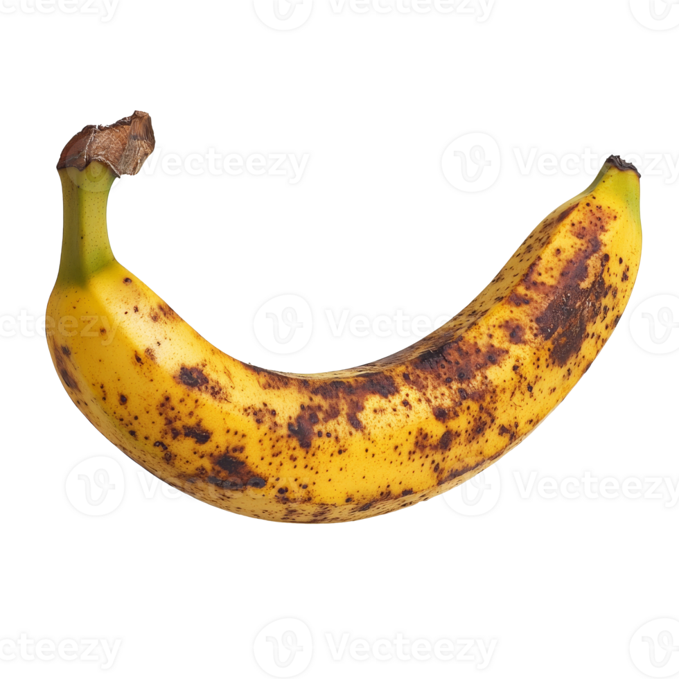 Ripe banana with spots ready for consumption png