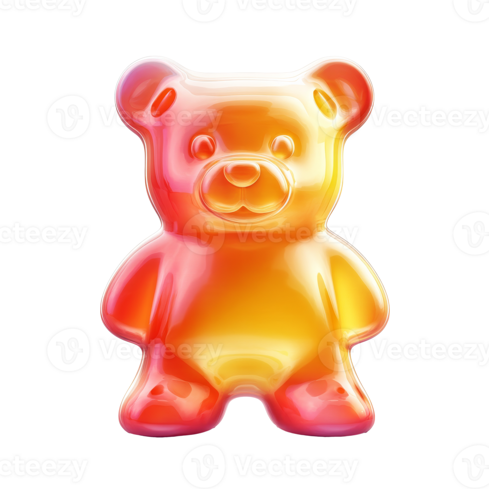 Colorful gummy bear with a shiny finish png