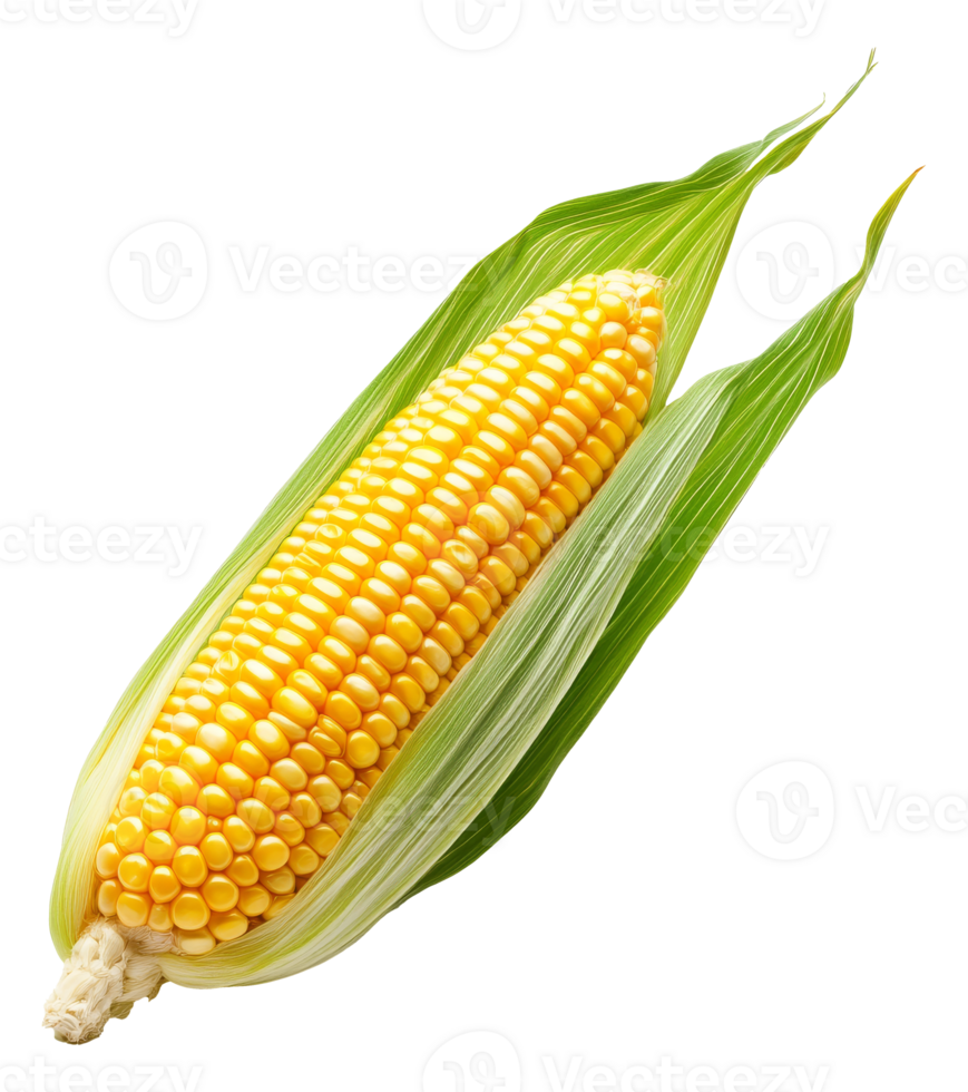 Bright yellow corn on the cob png