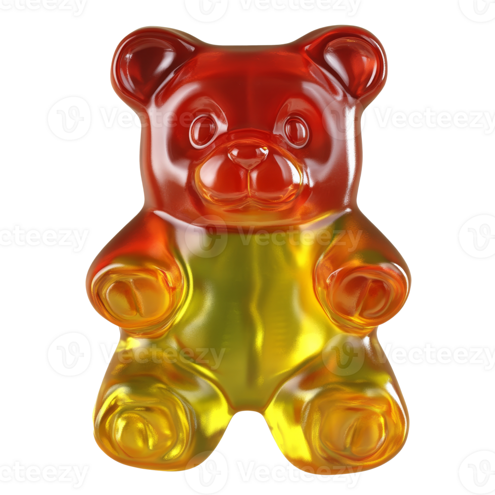 Colorful gummy bear candy displayed on a surface png