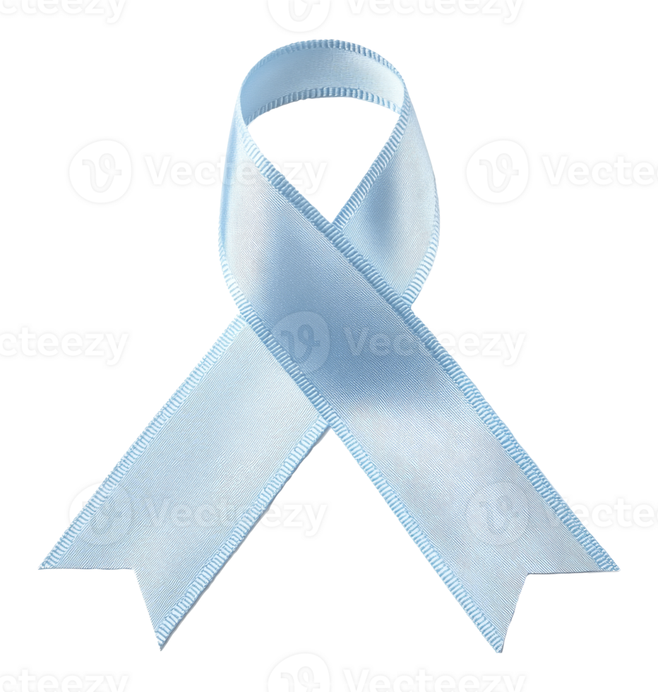 Blue ribbon symbolizing awareness and hope png