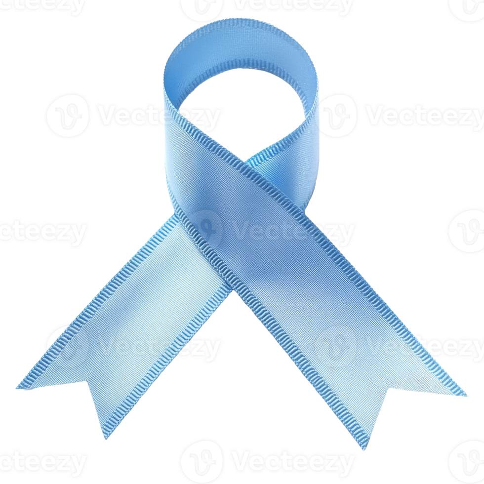 Symbol of awareness in soft blue ribbon png