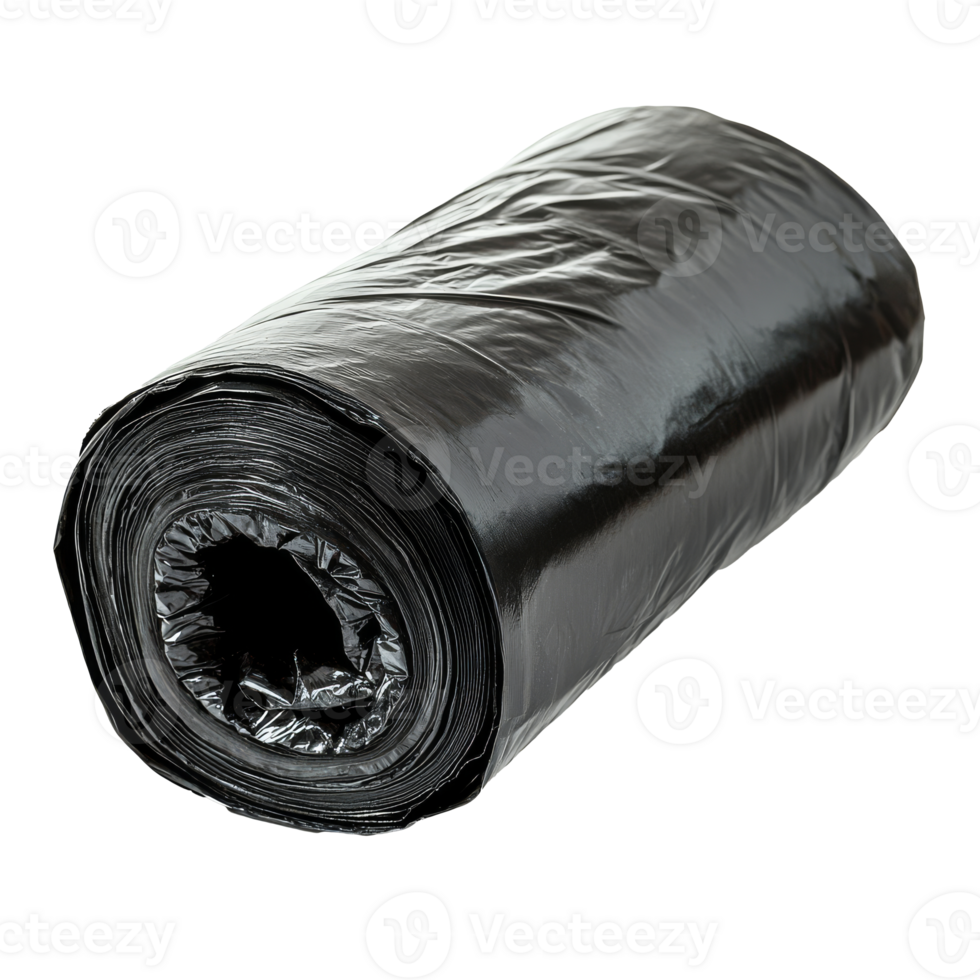 Black garbage bag roll for waste disposal png