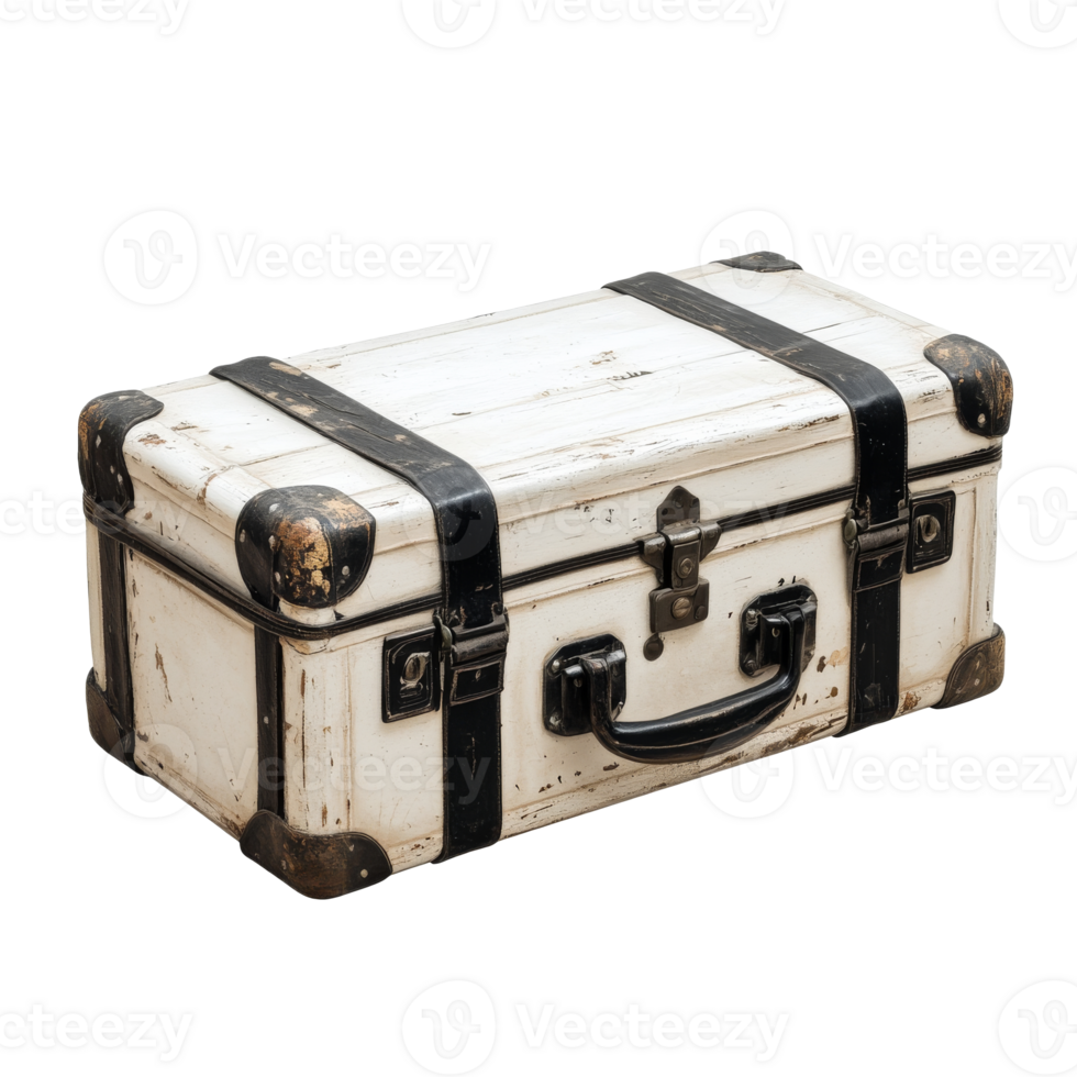Vintage travel trunk with black accents png