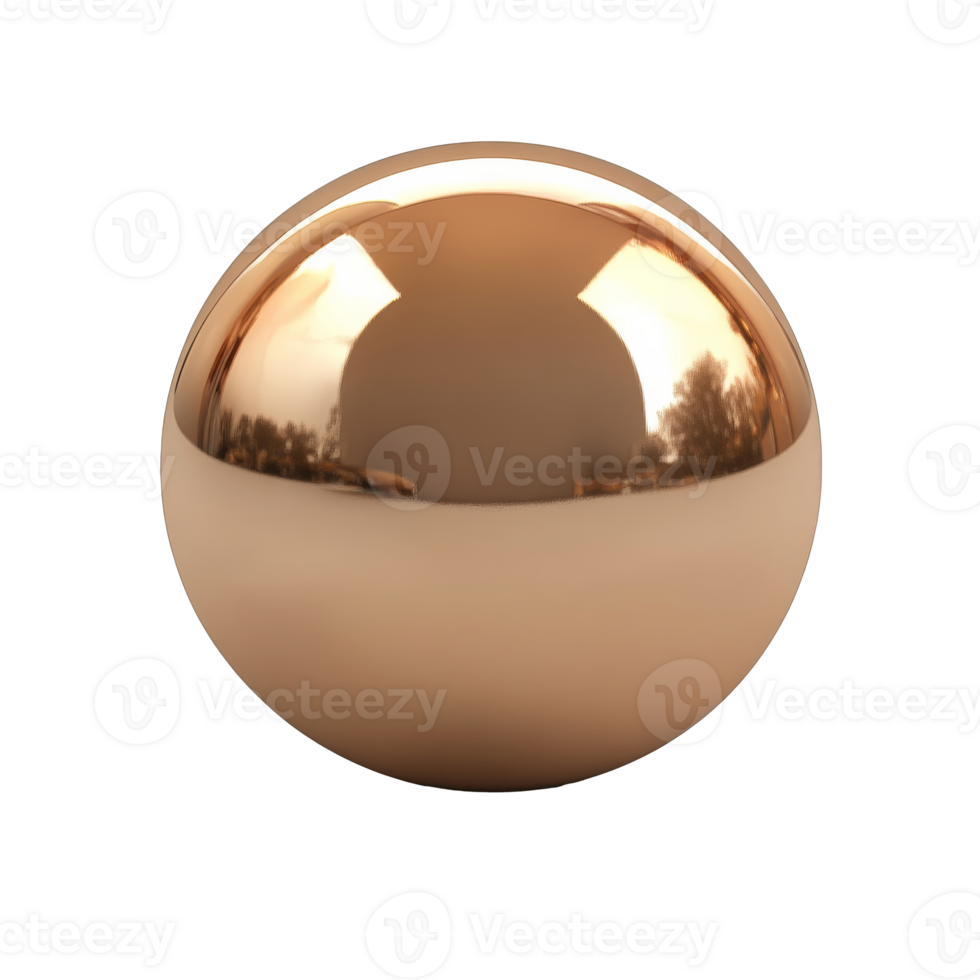 Reflective metallic sphere, calm backdrop png