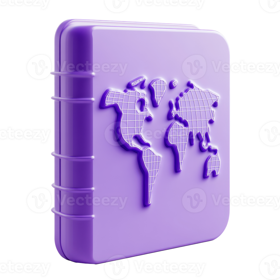 Creative purple binder with world map design png