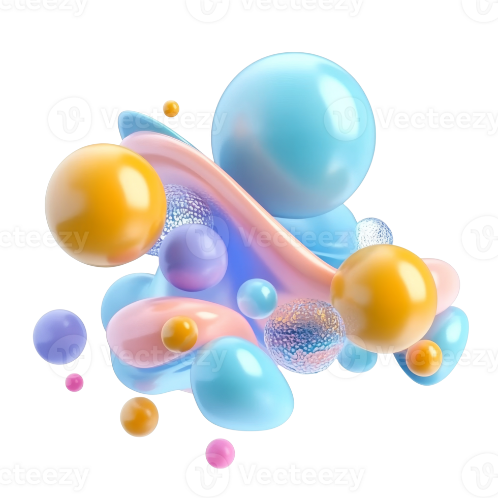 Playful abstract colorful shapes png