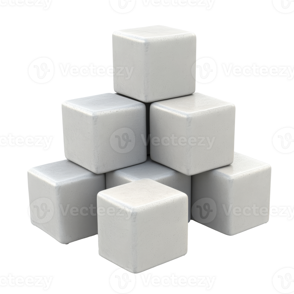 Decorative gray building block stack png