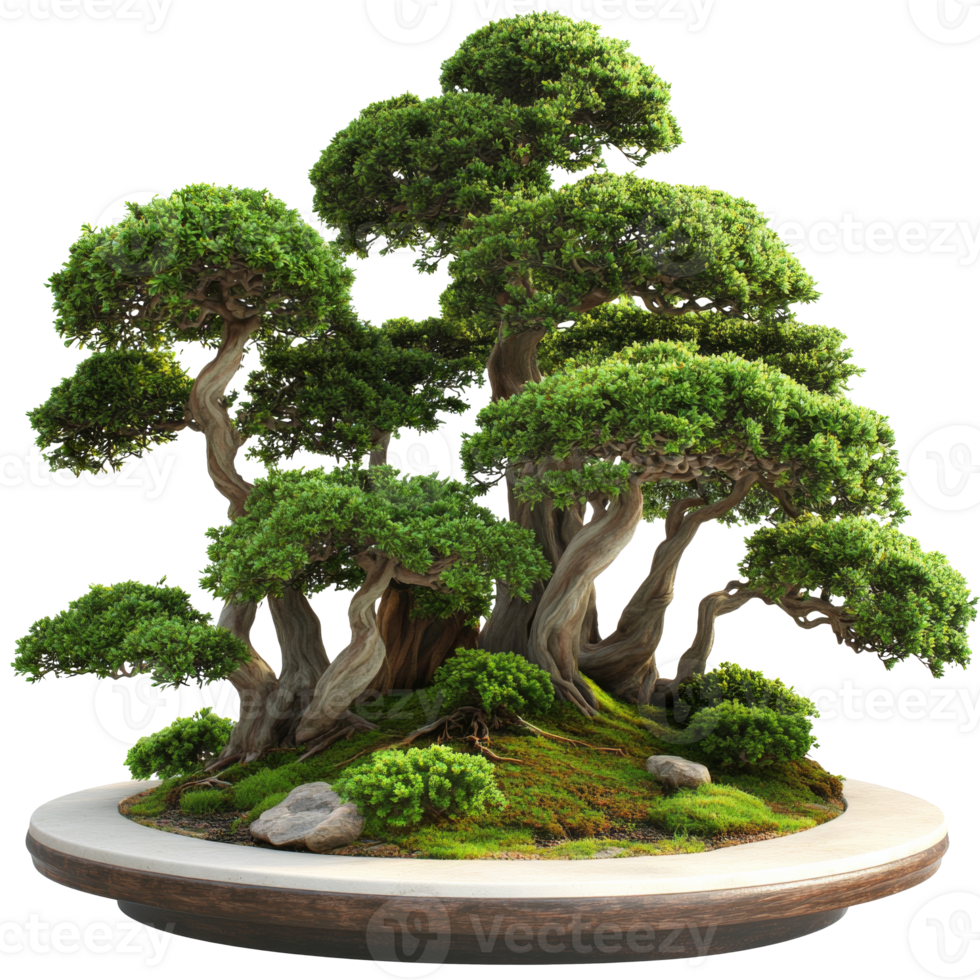 Bonsai arrangement with intricate details png