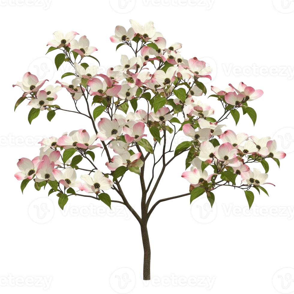 Beautiful dogwood tree in full bloom during spring png