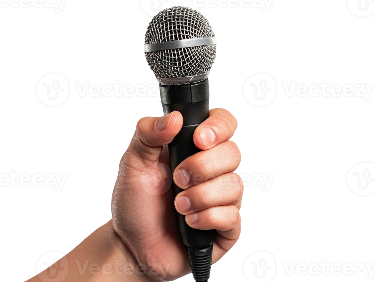 Hand with microphone for performance png